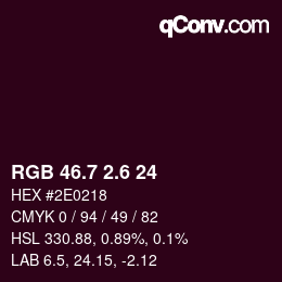 カラーコード: RGB 46.7 2.6 24 | qconv.com