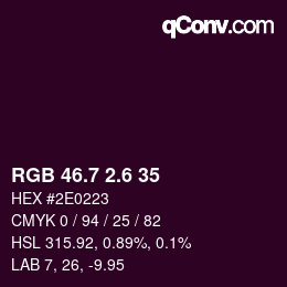 カラーコード: RGB 46.7 2.6 35 | qconv.com