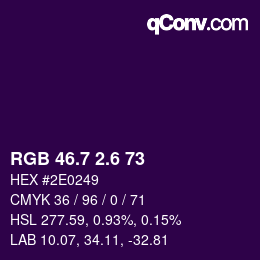 カラーコード: RGB 46.7 2.6 73 | qconv.com