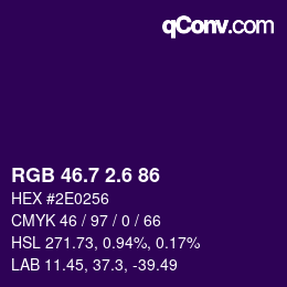 カラーコード: RGB 46.7 2.6 86 | qconv.com