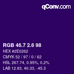 カラーコード: RGB 46.7 2.6 98 | qconv.com