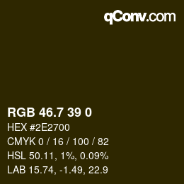 カラーコード: RGB 46.7 39 0 | qconv.com