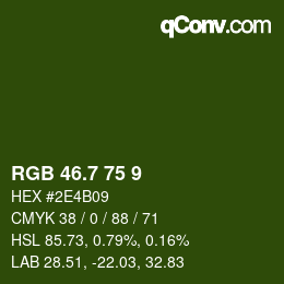 カラーコード: RGB 46.7 75 9 | qconv.com