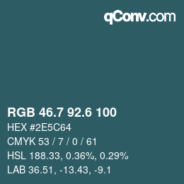 カラーコード: RGB 46.7 92.6 100 | qconv.com