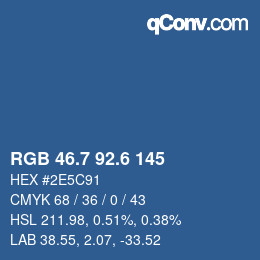カラーコード: RGB 46.7 92.6 145 | qconv.com
