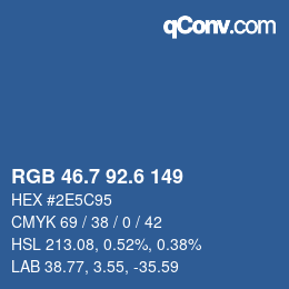 カラーコード: RGB 46.7 92.6 149 | qconv.com