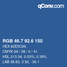 カラーコード: RGB 46.7 92.6 150 | qconv.com