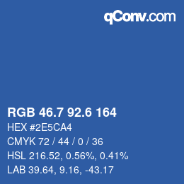 カラーコード: RGB 46.7 92.6 164 | qconv.com