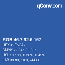 カラーコード: RGB 46.7 92.6 167 | qconv.com