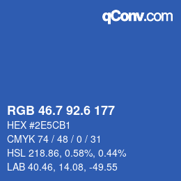 カラーコード: RGB 46.7 92.6 177 | qconv.com