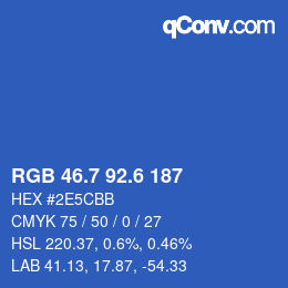 カラーコード: RGB 46.7 92.6 187 | qconv.com