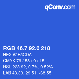 カラーコード: RGB 46.7 92.6 218 | qconv.com
