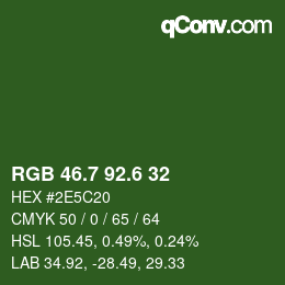 カラーコード: RGB 46.7 92.6 32 | qconv.com