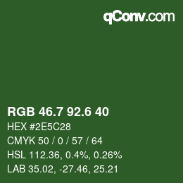 カラーコード: RGB 46.7 92.6 40 | qconv.com