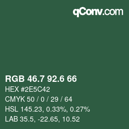 カラーコード: RGB 46.7 92.6 66 | qconv.com