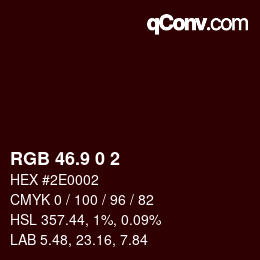 Color code: RGB 46.9 0 2 | qconv.com