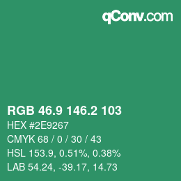 カラーコード: RGB 46.9 146.2 103 | qconv.com