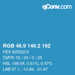 カラーコード: RGB 46.9 146.2 192 | qconv.com