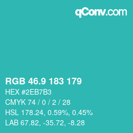 Color code: RGB 46.9 183 179 | qconv.com