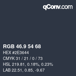 Color code: RGB 46.9 54 68 | qconv.com