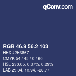 カラーコード: RGB 46.9 56.2 103 | qconv.com