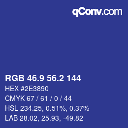 カラーコード: RGB 46.9 56.2 144 | qconv.com