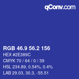 カラーコード: RGB 46.9 56.2 156 | qconv.com