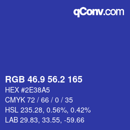 カラーコード: RGB 46.9 56.2 165 | qconv.com