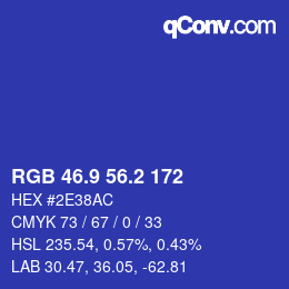 カラーコード: RGB 46.9 56.2 172 | qconv.com