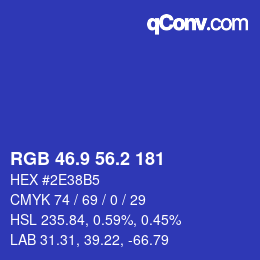 カラーコード: RGB 46.9 56.2 181 | qconv.com