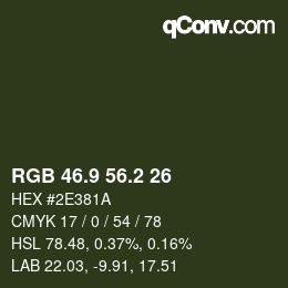 Color code: RGB 46.9 56.2 26 | qconv.com