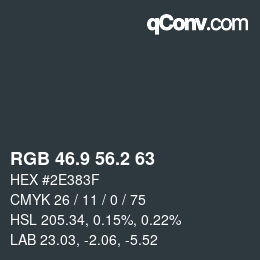 Color code: RGB 46.9 56.2 63 | qconv.com