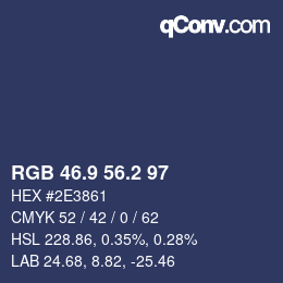 Color code: RGB 46.9 56.2 97 | qconv.com