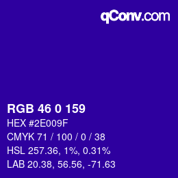 Color code: RGB 46 0 159 | qconv.com