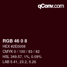 Color code: RGB 46 0 8 | qconv.com
