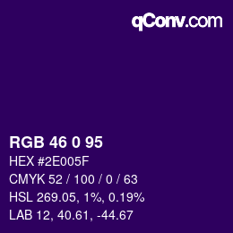 Color code: RGB 46 0 95 | qconv.com