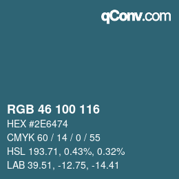 Color code: RGB 46 100 116 | qconv.com
