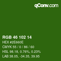 Color code: RGB 46 102 14 | qconv.com