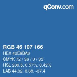 Farbcode: RGB 46 107 166 | qconv.com