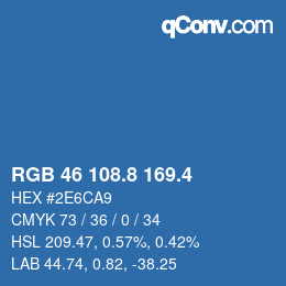 カラーコード: RGB 46 108.8 169.4 | qconv.com