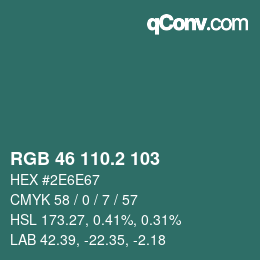 Color code: RGB 46 110.2 103 | qconv.com