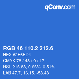カラーコード: RGB 46 110.2 212.6 | qconv.com
