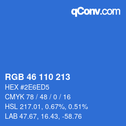 Código de color: RGB 46 110 213 | qconv.com