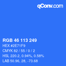 Color code: RGB 46 113 249 | qconv.com