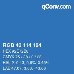 Color code: RGB 46 114 184 | qconv.com
