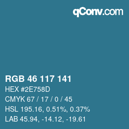 Color code: RGB 46 117 141 | qconv.com
