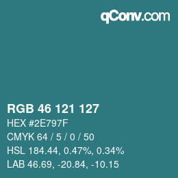 Farbcode: RGB 46 121 127 | qconv.com