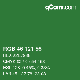 Color code: RGB 46 121 56 | qconv.com