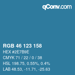 颜色代码: RGB 46 123 158 | qconv.com