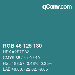 Código de color: RGB 46 125 130 | qconv.com